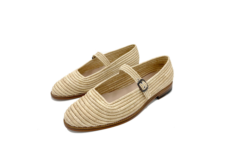 La Vilette Woven Raffia Shoes | La Vilette Natural Shoes |Contre Allée